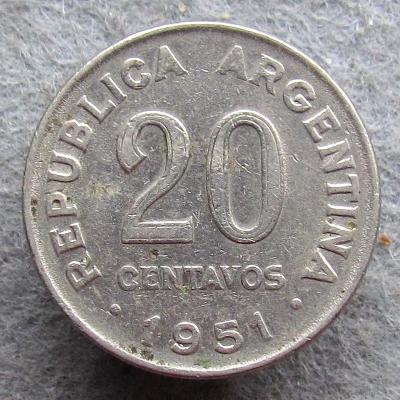 Argentina 20 centavos 1951 