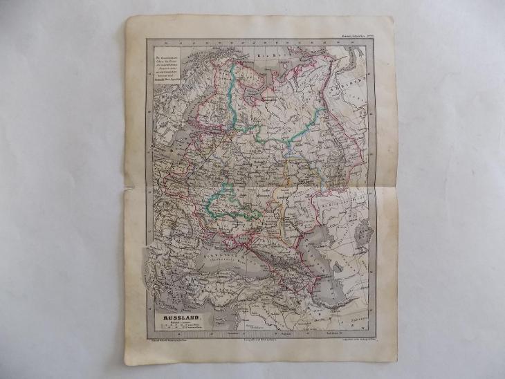 STARÁ MAPA 272 - RUSKO,25 X 32 CM,1864,STAV DLE FOTO - Mapy a veduty Evropa