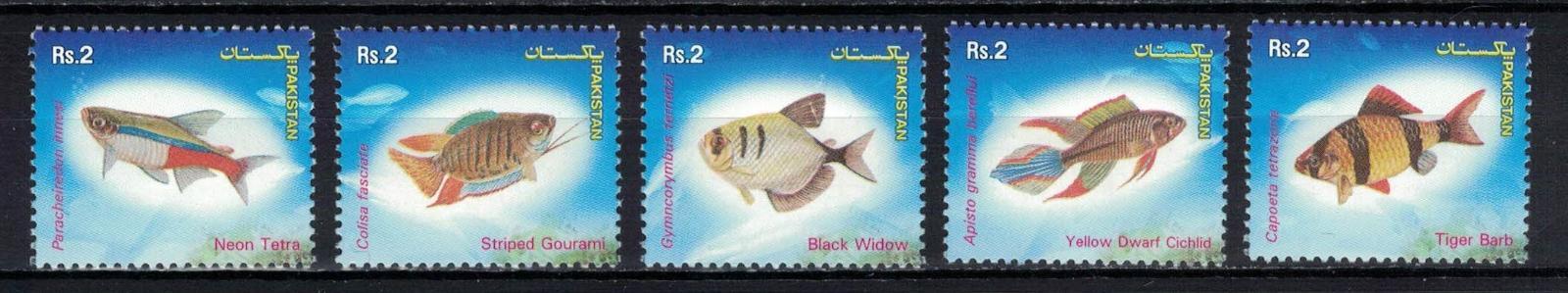 Pakistán 2004 "Popular Aquarium Varieties of Tropical fish"