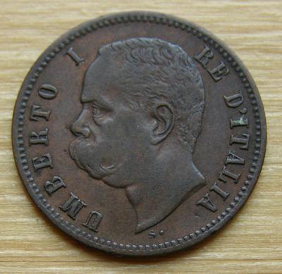 Mince Itálie - 2 centesimi 1900; stav viz fota