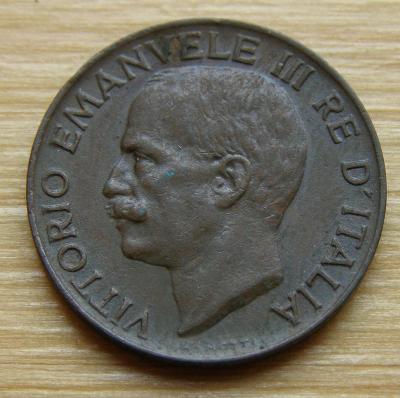 Mince Itálie - 5 centesimi 1925; stav viz fota