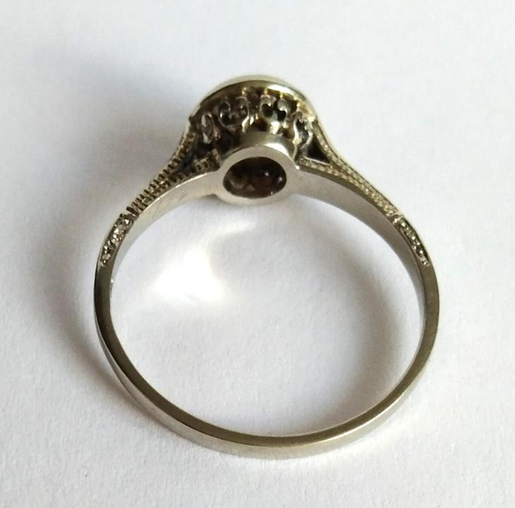 Zlatý art deco prsten se solitérním diamantem, 1,11 ct - Starožitné šperky