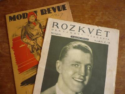 2x časopis - 1. republika: Modní revue (1929) , Rozkvět (1927)
