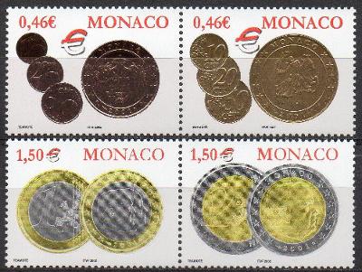 Monako-Zavedení Eura/mince/ 2002** Mi.2609-2612 / 13 €