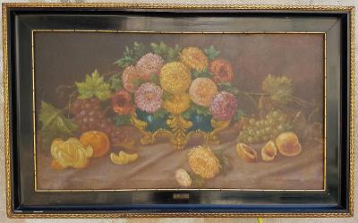 Gustav Reiter - květinové zátiší 100 x 55 cm.
