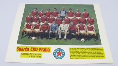 SPARTA ČKD PRAHA MISTR LIGY 1985