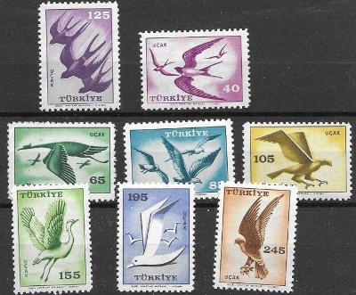 Turecko 1959 ** vtáky letecké komplet mi. 1660-1667