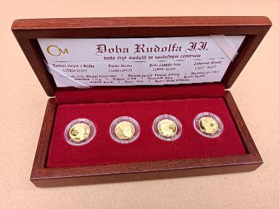 Sada 4 x 3,11g zlatých medailí Doba Rudolfa II. jen 400ks! Investice