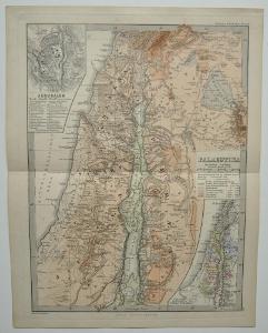 PALESTINA - JERUZALÉM - NĚMECKÁ MAPA - 1860