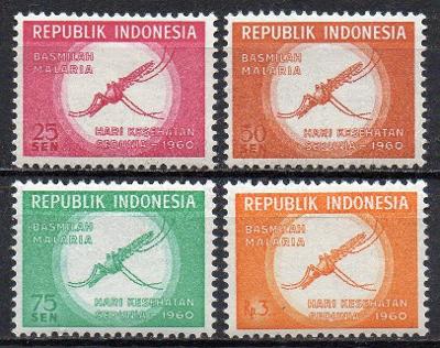 Indonésie-Boj proti malárii 1960**  Mi.277-280 / 1,20 €