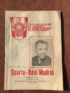 ČKD Sparta Praha-Real Madrid 1968-katalog,noviny 