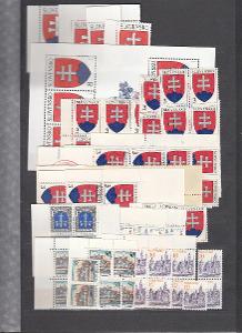 Slovensko 1993-2002 ** zbierka známky 4-bloky, PL, A, TL vys. nominál