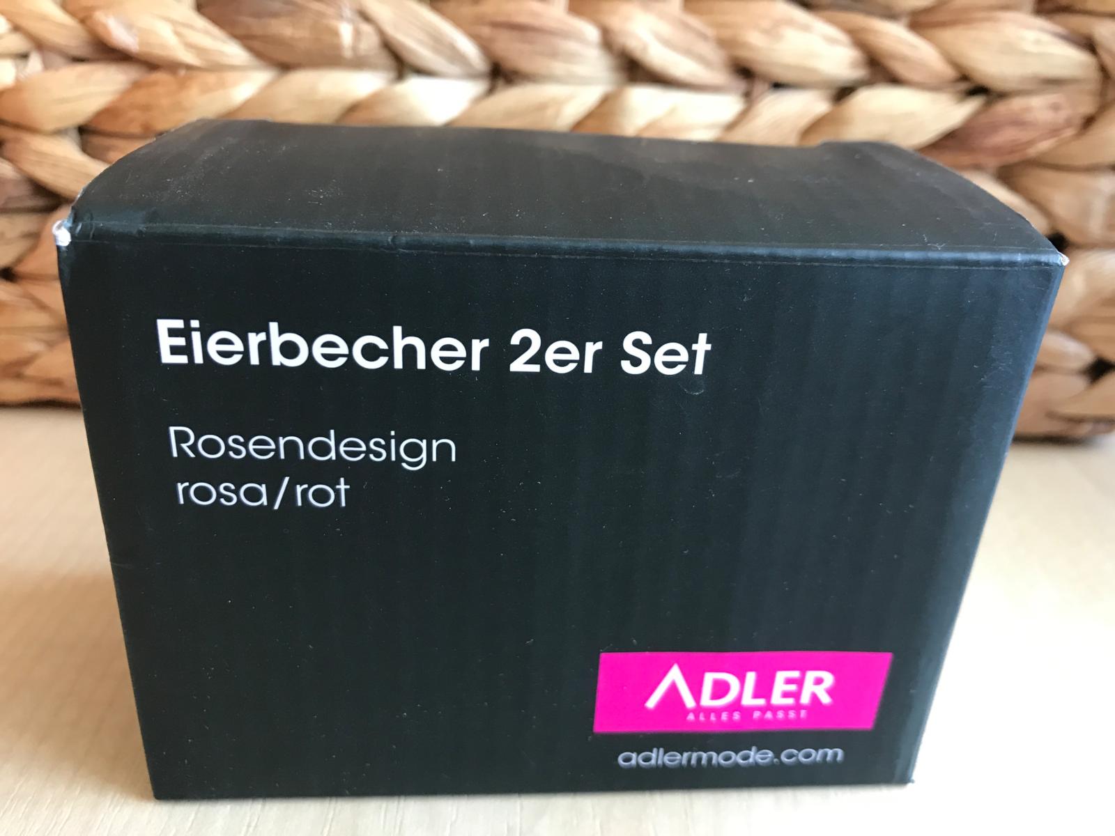 :-) ADLER Rosendesign 2 ks kalíšek na vejce + mělký talíř - Zařízení pro dům a zahradu