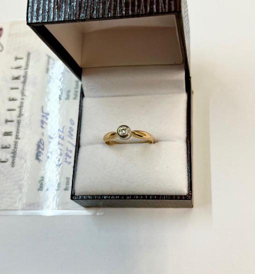 Starý prsten s diamantem - Starožitné šperky