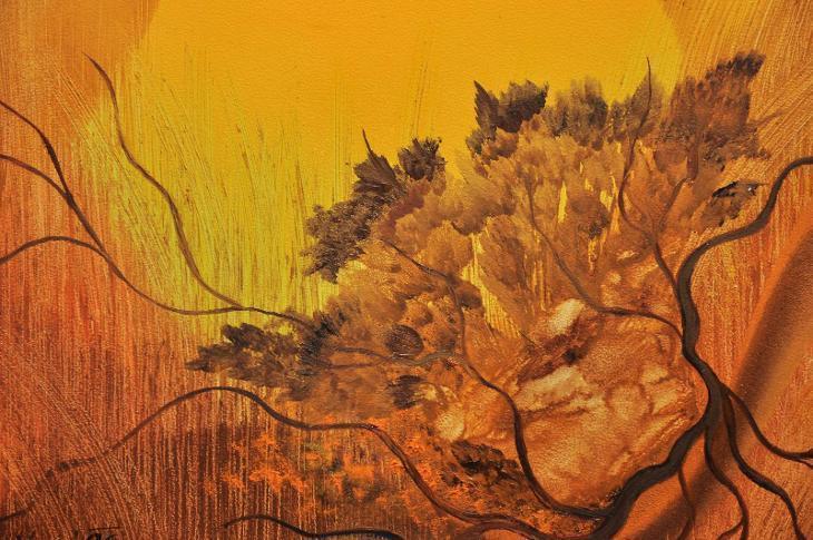 Abstrakce "kořeny v teple zapadajícího slunce" Jaroslava Tomišková 06