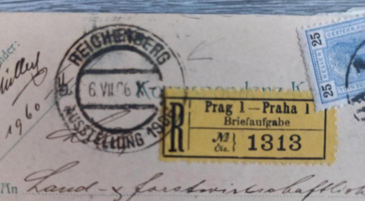 Rakousko R celina 1906  - pěkná - příchozí Reichenberg Austellung - Filatelie