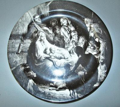 Unikátní talíř- panna Marie narození Ježíška Dvory u Karlových Varů