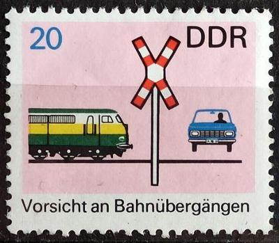 DDR: MiNr.1446 Watch Railroad Crossings! 20pf ** 1969