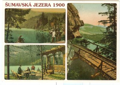 Šumava, šumavská jezera kolem roku 1900, reprint, prošlá