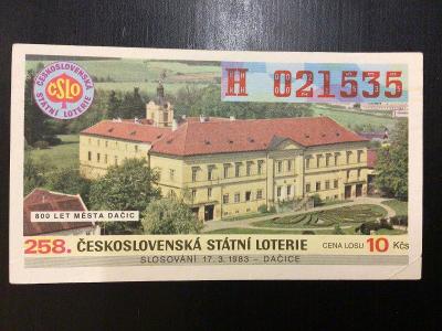 258. Československá státní loterie 1983 - série H