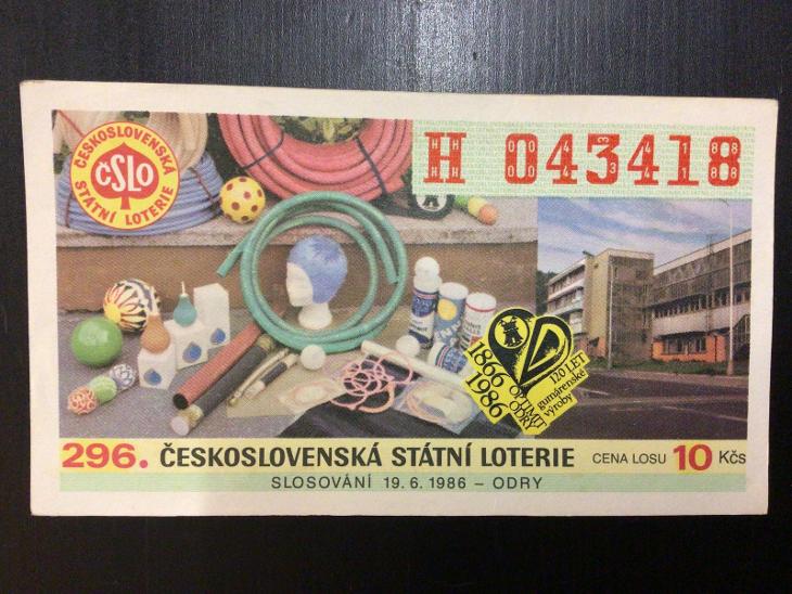 296. Československá státní loterie 1986 - série H - Sběratelství