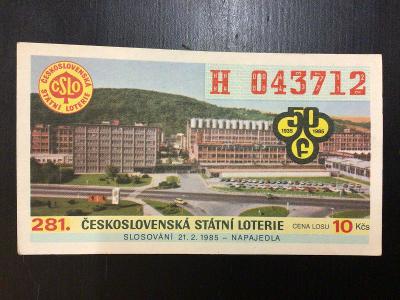 281. Československá státní loterie 1985 - série H