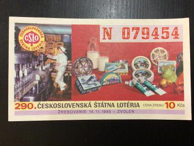 290. Československá státní loterie 1985 - série N