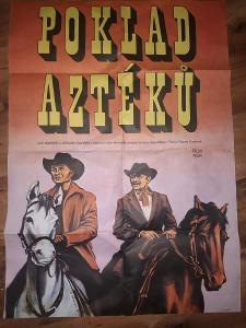 Starý filmový plakát Poklad Aztéků 