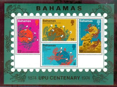 Bahamy, 1974 , 100 let Světové poštovní unie, neražený, 