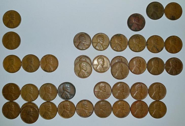 Americké 1 Centy (1918 - 1958), 40 Ks, USA, KAŽDÝ JINÝ