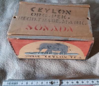 Starožitná krabička na čaj CEYLON TEA 