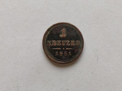 Mince 1 Krejcar 1851 B