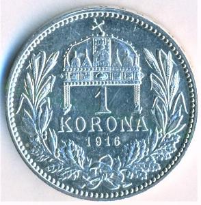 1916 - 1 Koruna, František Josef I., K.B., Kremnica, luxusní stav !!!