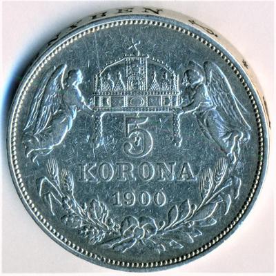 1900 - 5 Koruna, František Josef I., K.B. Kremnica, TOP stav !!!