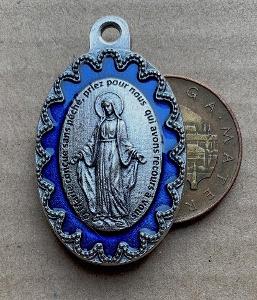 Krásná veliká Madonka svátostka Panna Marie medaile svatý medailon 