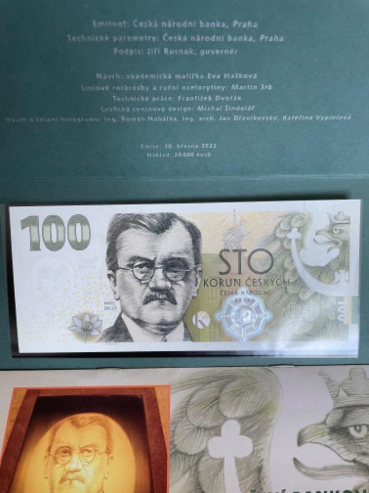 Pamětní bankovka 100 Kč Karel Engliš (2022), série EQ07, UNC nová - Numismatika