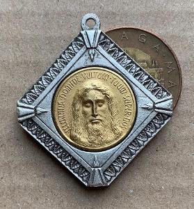 Nádherná veliká svátostka medaile klipa medailon Ježíš IHS náboženský 