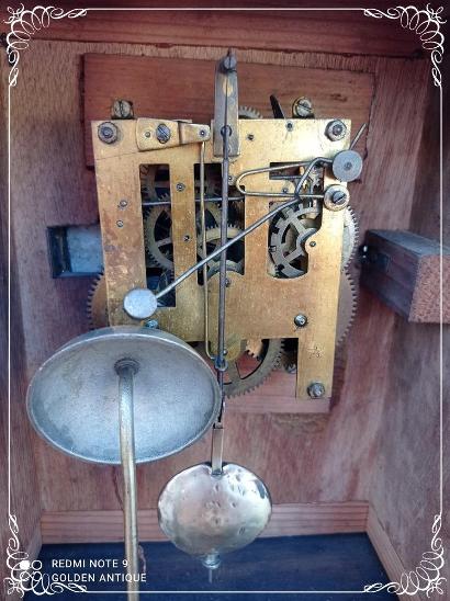 Starožitné mechanické krbové zdobené půlové hodiny Junghans *1888 - Starožitnosti