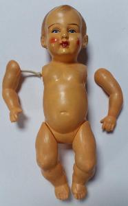 Prastará značená celuloidová panenka - 16cm - značka TR