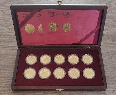 Sada 10 zlatých mincí ČNB - Hrady proof 