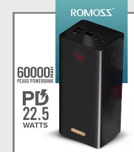 Romoss 60000mAh 222Wh QC 3.0 PD 22,5W powerbanka 3x vstup 4x výstup