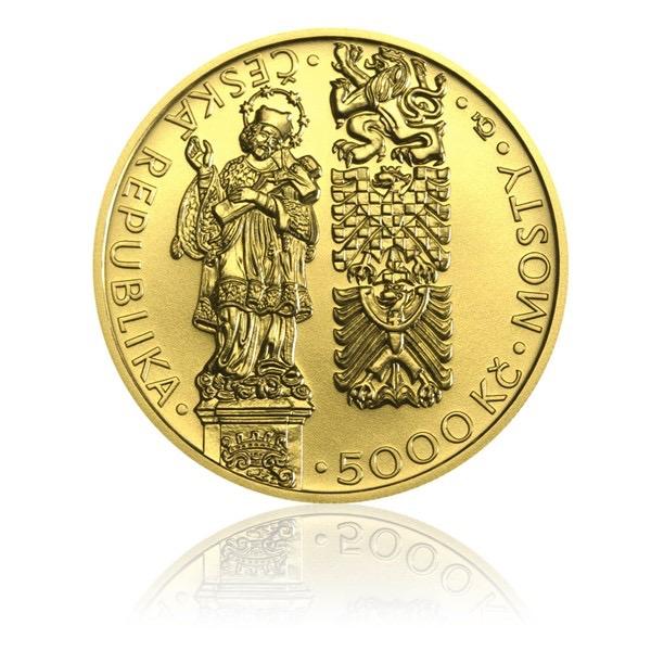 Zlatá mince 5000 Kč 2011 Gotický most v Písku stand - Numismatika