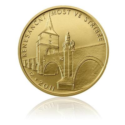 Zlatá mince  2ks 5000 Kč 2011 Renesanční most ve Stříbře stand a Proof