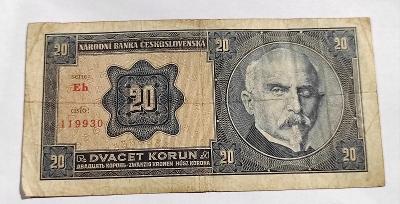 20 Korun 1926 EH - bankovka První Republika 