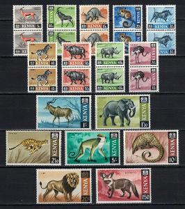 Keňa 1966-1969 kompletní série "African Fauna"