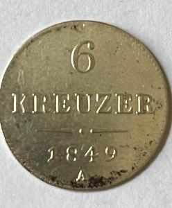 6 Krejcar 1849 A stříbro