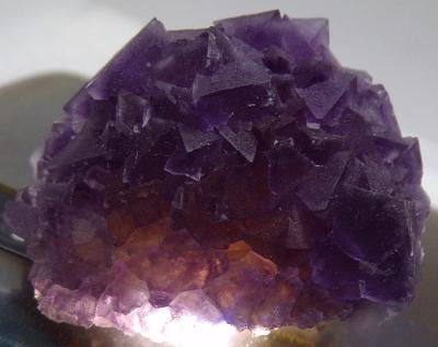 Fluorit Fialový - Oktaedrální Krystaly - Drúza - 31,15 g - TOP