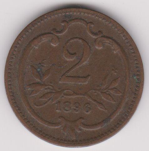 2 haléř 1896 F.J.I. Rakousko-Uhersko  - Numismatika