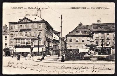 SLOVENSKO BRATISLAVA POSZONY PRESSBURG FISCHERTHORGASSE UHERSKÁ 1911