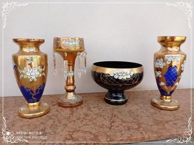 Nádherné skleněné dekorativní předměty s borského skla vysoký smalt